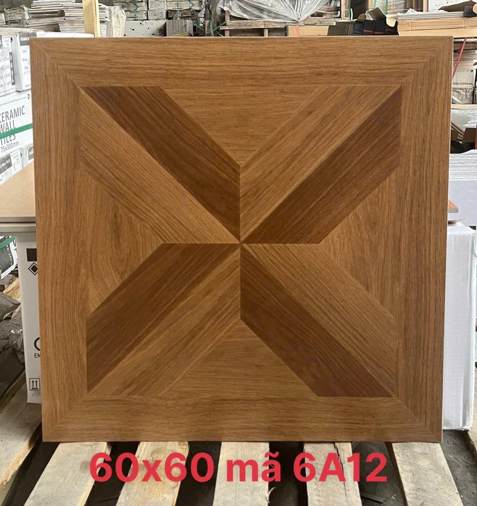 Gạch giả gỗ 600x600mm xương đá nhập khẩu mã GG6A12
