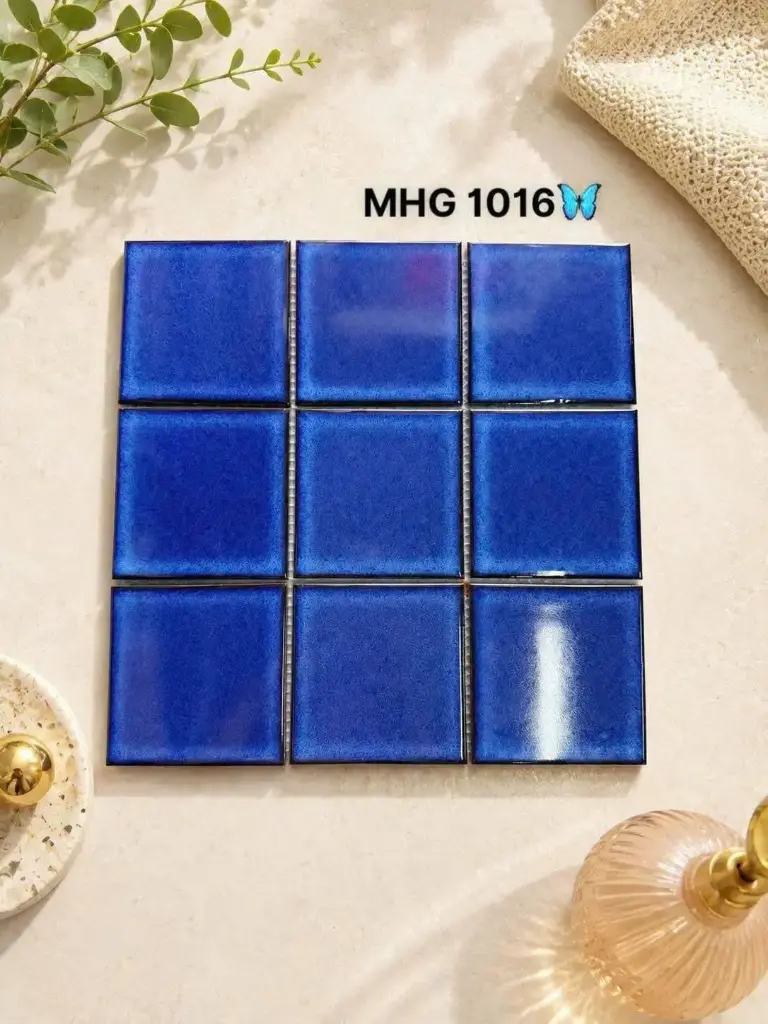 [DSC-MHG1016] Gạch mosaic gốm loang bóng xanh dương, KT vỉ 305x305mm, mã MHG1016 (11 vỉ/thùng/1.03m2)