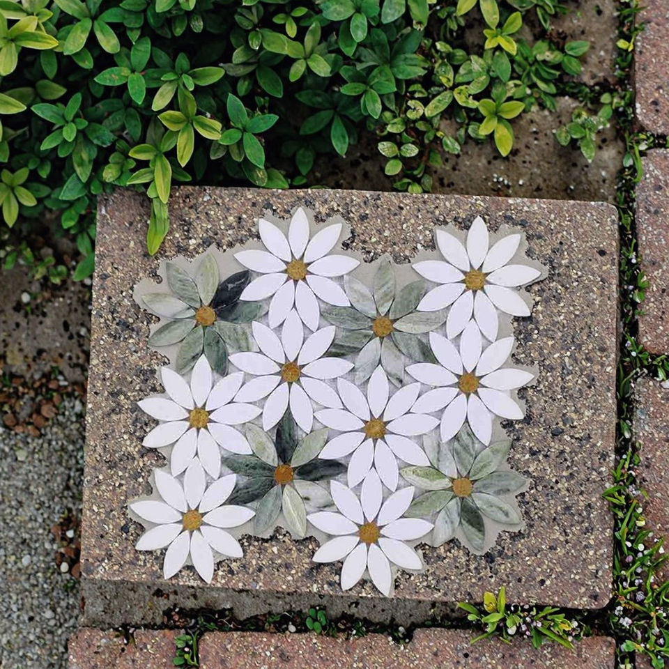 [DSC-2607-82977] Gạch Mosaic Lục Giác Hoa Đá Cẩm Thạch TuMaQ 44-47 - 300x300mm