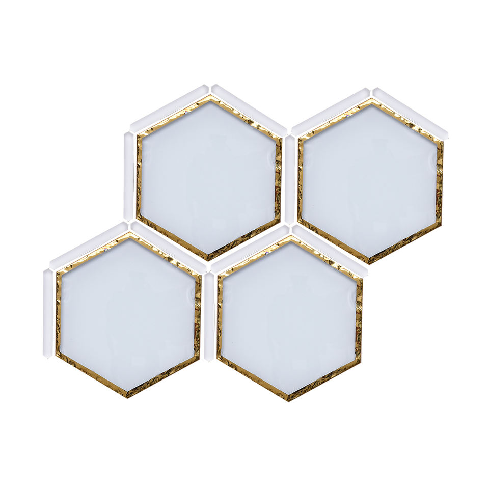 [DSC-2607-30480] Gạch Mosaic Lục Giác Kính Hiện Đại JH-N3/N4/N5/N6 - 5mm Cho Tường & Sàn