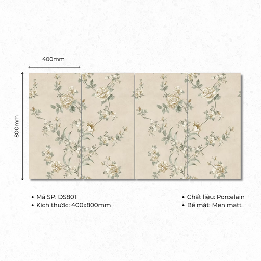 [DS801] Gạch ốp lát Porcelain 400x800 mã DS801