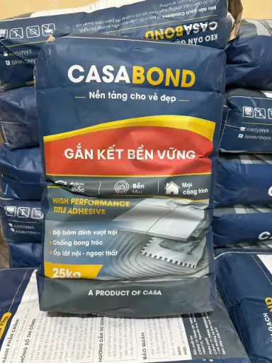 Keo dán gạch màu trắng bao Casa bond 25KG