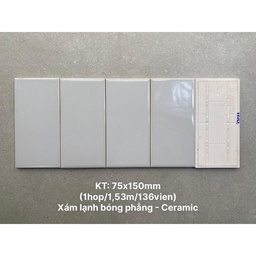 [STA75152] Gạch thẻ 75x150mm xám xanh bóng phẳng mã GR0306P/STA75152